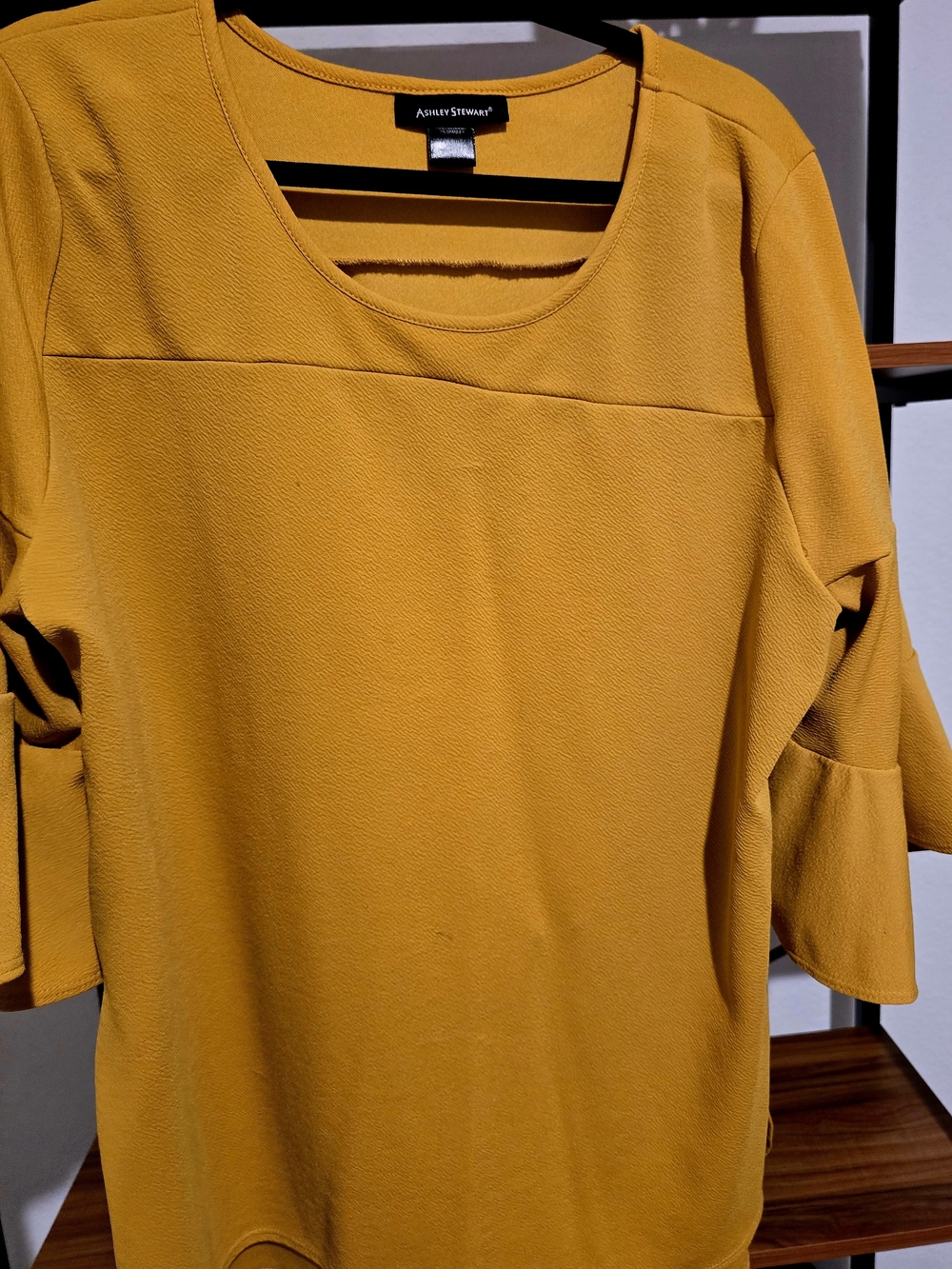 Yellow Ruffle Sleeve Tunic Top